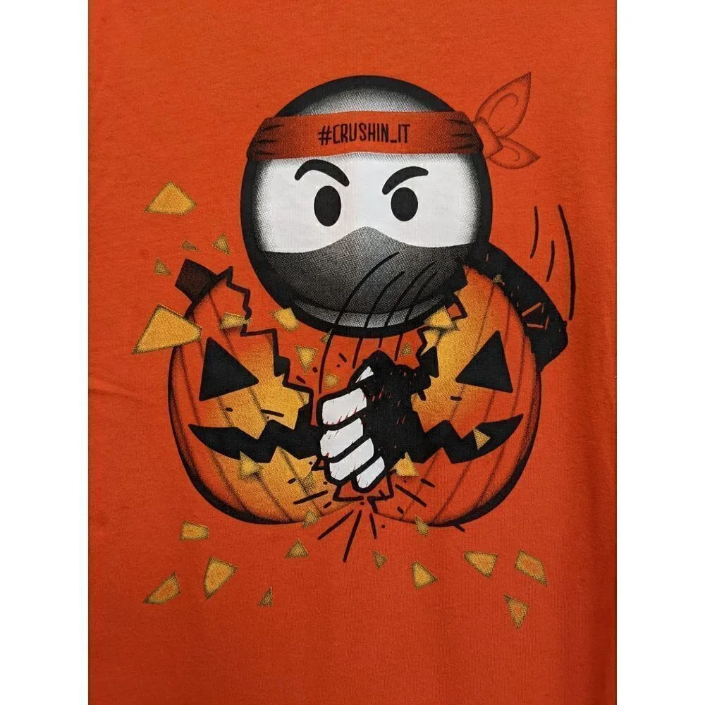 The Children's Place Halloween #CRUSHIN_IT Boys Long Sleeve Orange Shirt 5/6